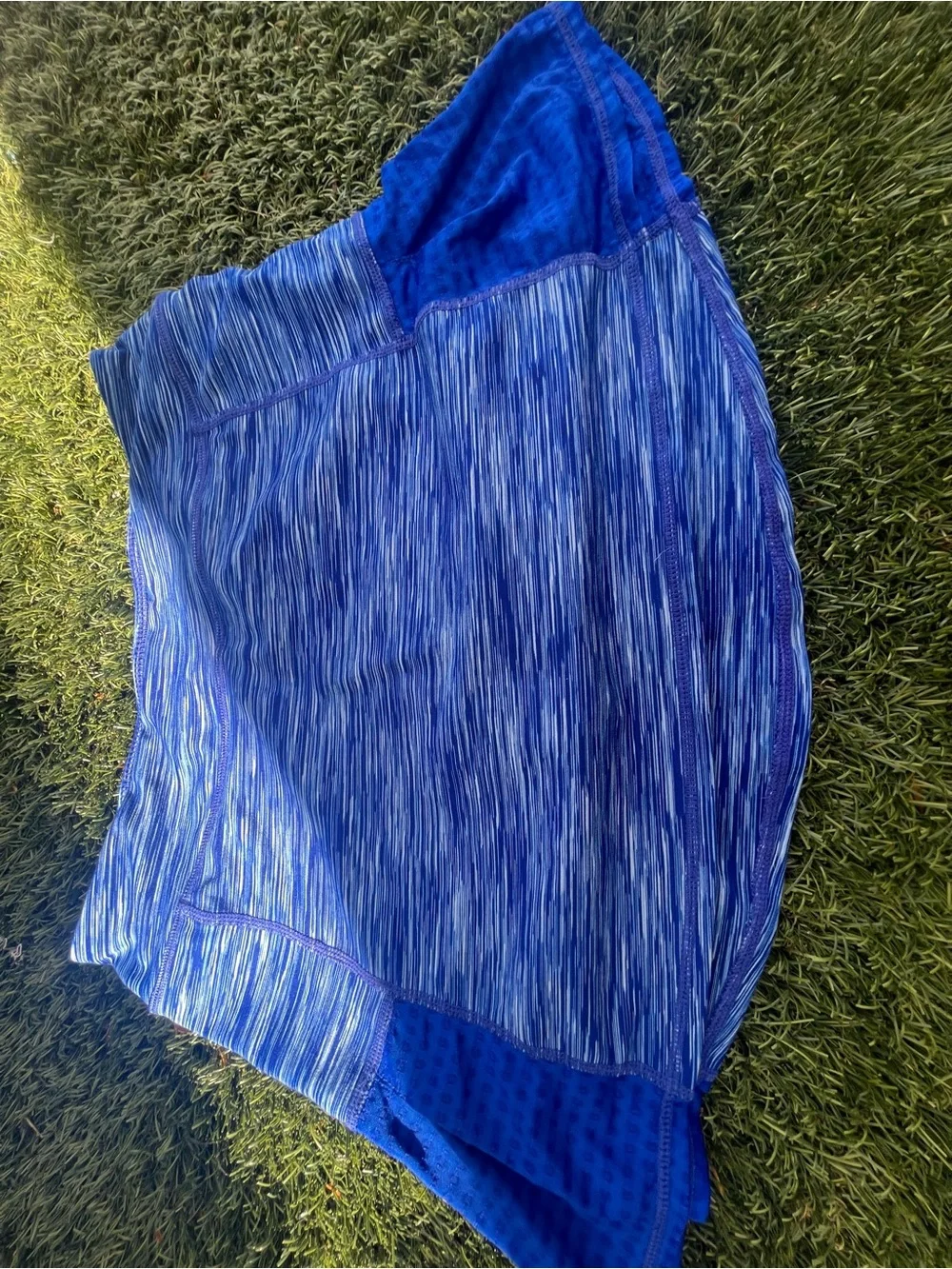 Zella Blue Patterned Active Skort with Built-In Shorts